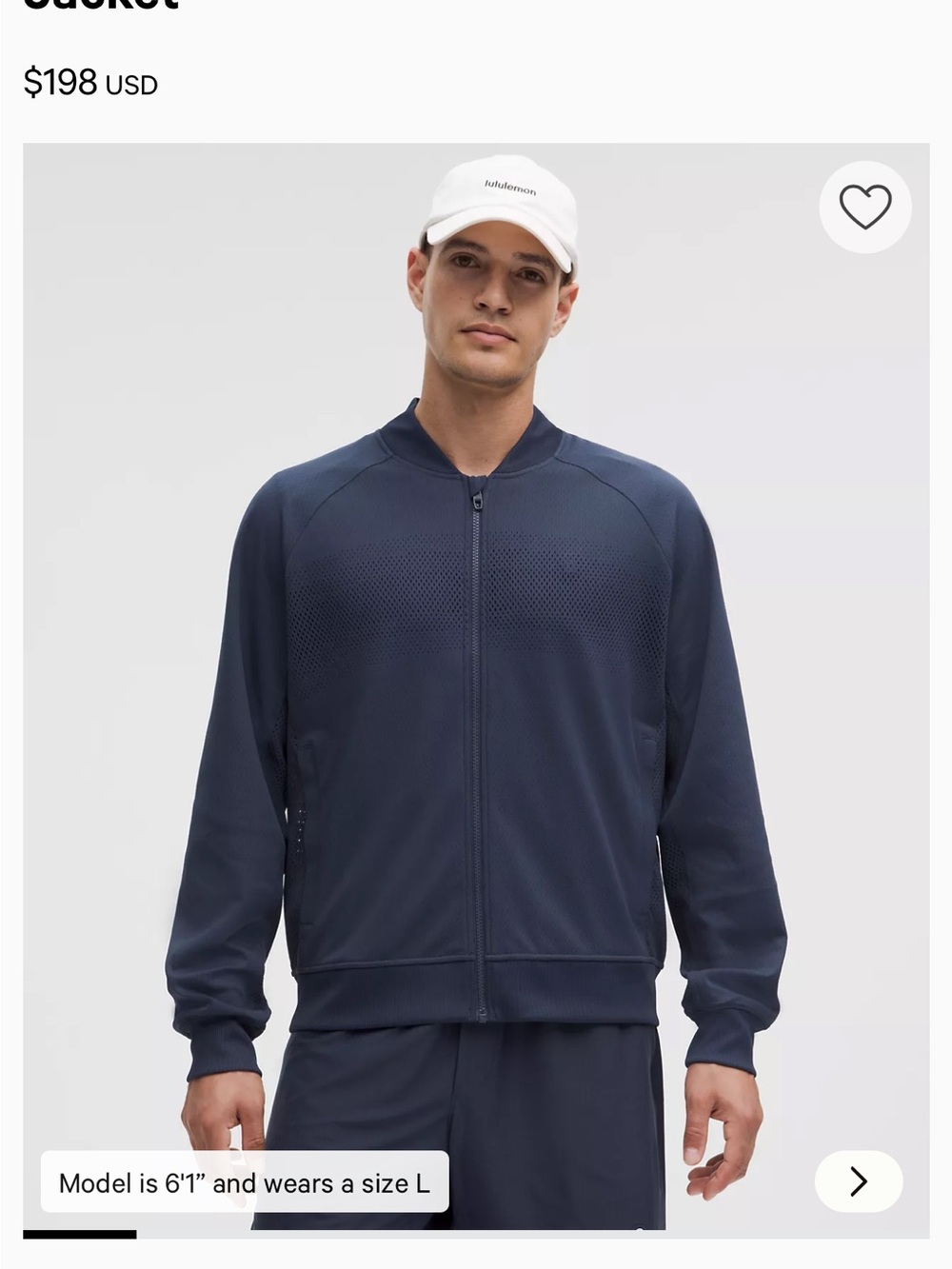 lululemon athletica Men's Bomber Jacket in Navy Blue